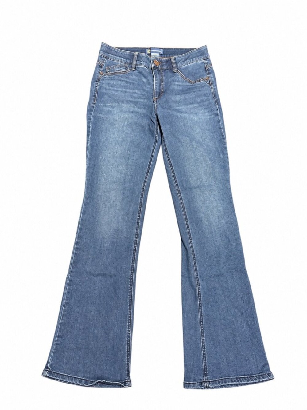 Democracy Ab Solution Jeans Womens 8 Blue Bootcut Flare Stretch Mid Rise 32”